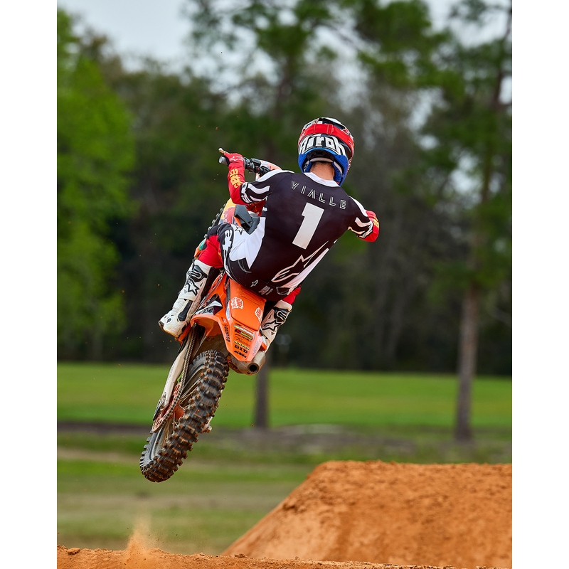 Pantaloni motocross Alpinestars Techstar ediție limitată Negru intens-alb-roșu fluo-portocaliu