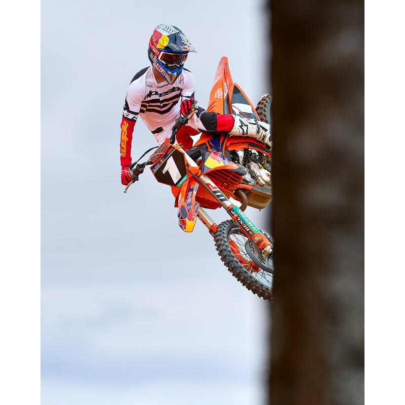 Pantaloni motocross Alpinestars Techstar ediție limitată Negru intens-alb-roșu fluo-portocaliu