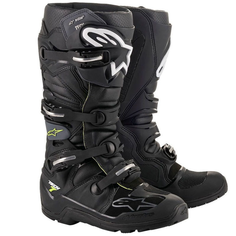 Ghete Motocicletă Alpinestars Tech 7 Enduro Drystar Negru-Gri-Galben Fluo