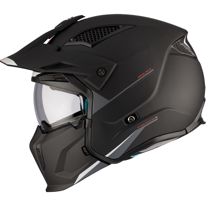 Cască deschisă cu mască MT Streetfighter SV S Solid A1 negru mat