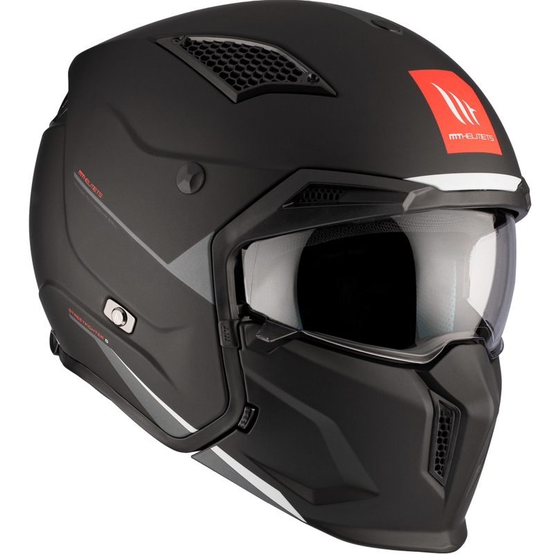 Cască deschisă cu mască MT Streetfighter SV S Solid A1 negru mat