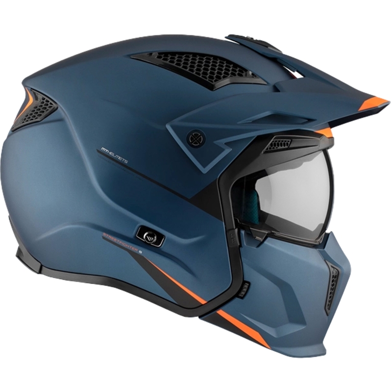 Casca deschisa cu masca MT Streetfighter SV S Solid A7 albastru mat