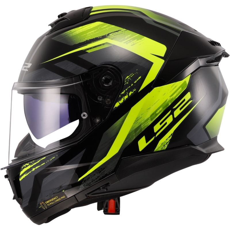 Cască integrală pentru motocicletă LS2 FF808 Stream II Fury negru-galben fluo