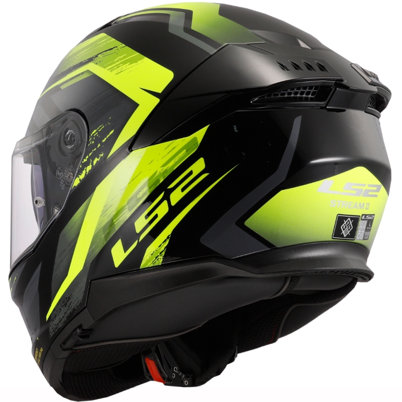 Cască integrală pentru motocicletă LS2 FF808 Stream II Fury negru-galben fluo