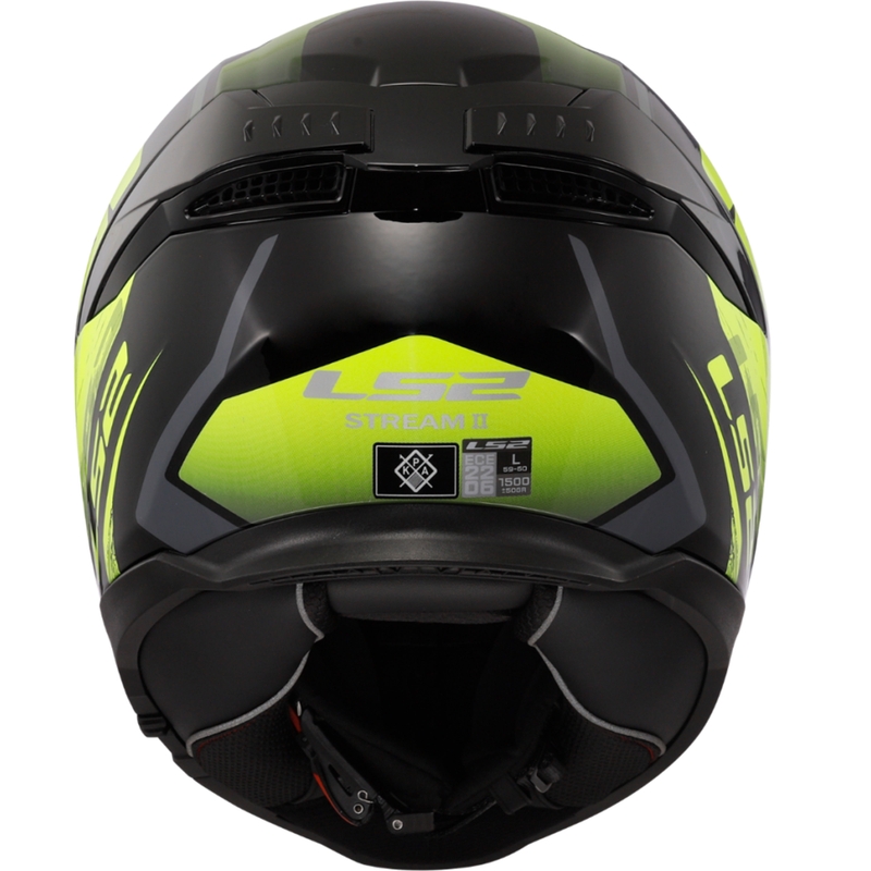 Cască integrală pentru motocicletă LS2 FF808 Stream II Fury negru-galben fluo
