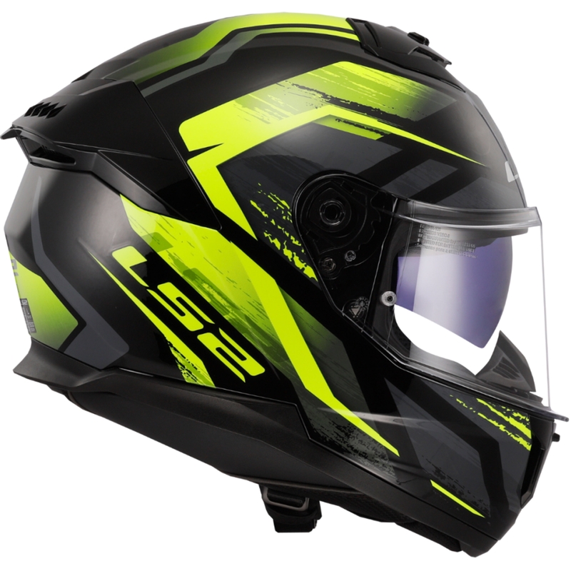 Cască integrală pentru motocicletă LS2 FF808 Stream II Fury negru-galben fluo