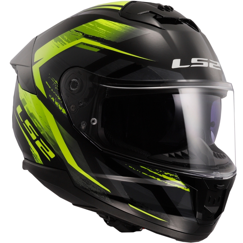 Cască integrală pentru motocicletă LS2 FF808 Stream II Fury negru-galben fluo