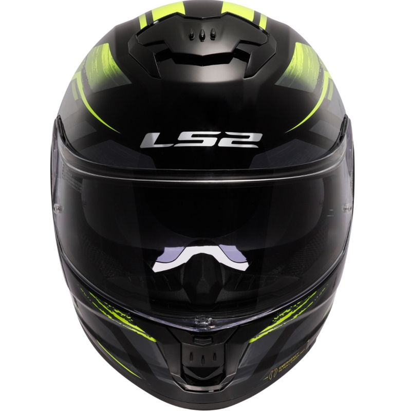 Cască integrală pentru motocicletă LS2 FF808 Stream II Fury negru-galben fluo