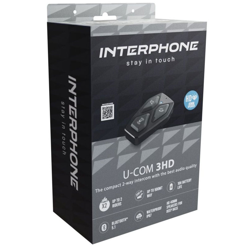 Căști Bluetooth pentru căști închise și deschise Interphone U-COM3 cu difuzoare HD