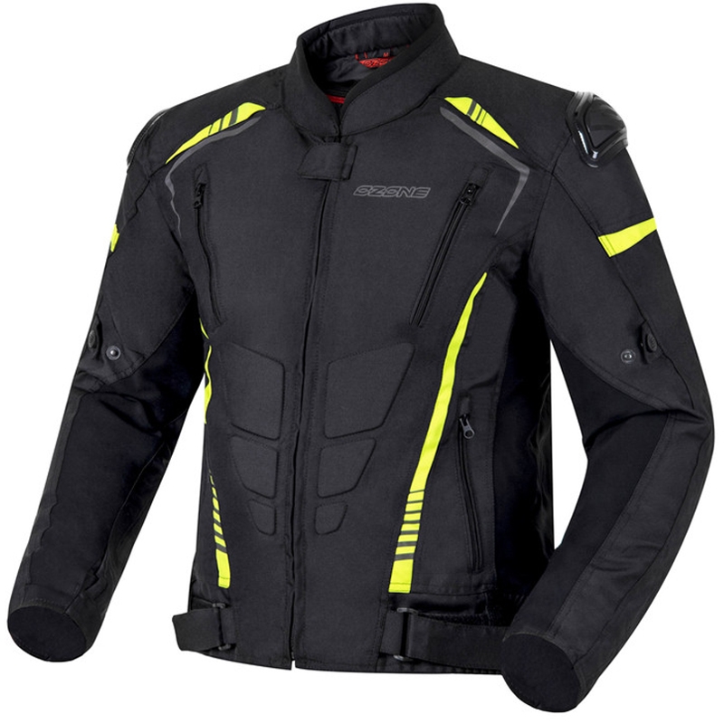 Jachetă de motociclist Ozone Pulse negru-galben-fluo