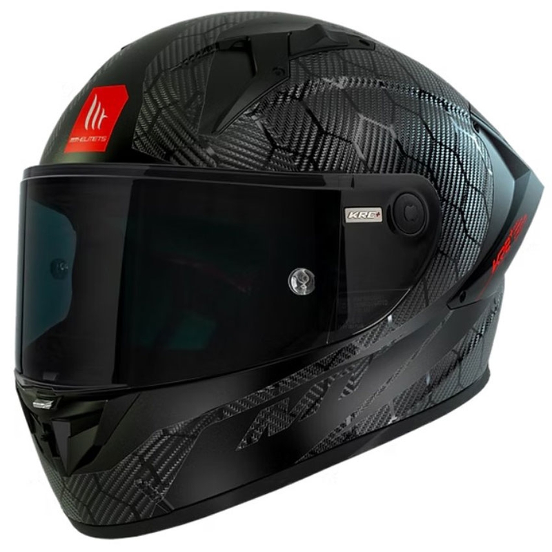 Cască integrală pentru motocicletă MT KRE+ Carbon Solid A11 negru lucios