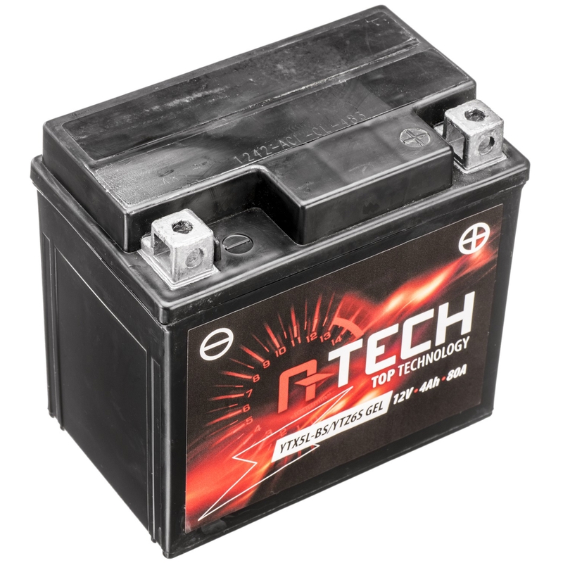Baterie cu gel A-TECH 12V, YTX5L-BS/YTZ6S, 4Ah, 80A, fără întreținere
