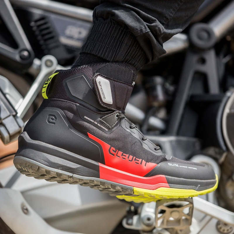 Ghete moto Eleveit STRATOS E-Dry negru-roșu
