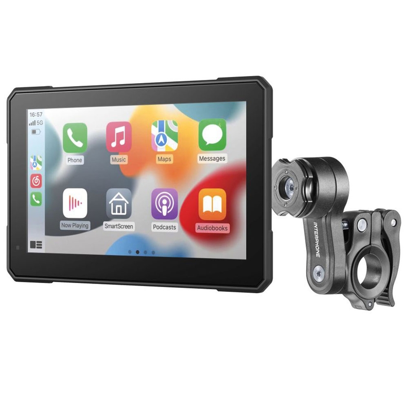 Interfon SYNC70 ESSENTIAL cu afișaj Apple CarPlay și Android Auto pentru motociclete