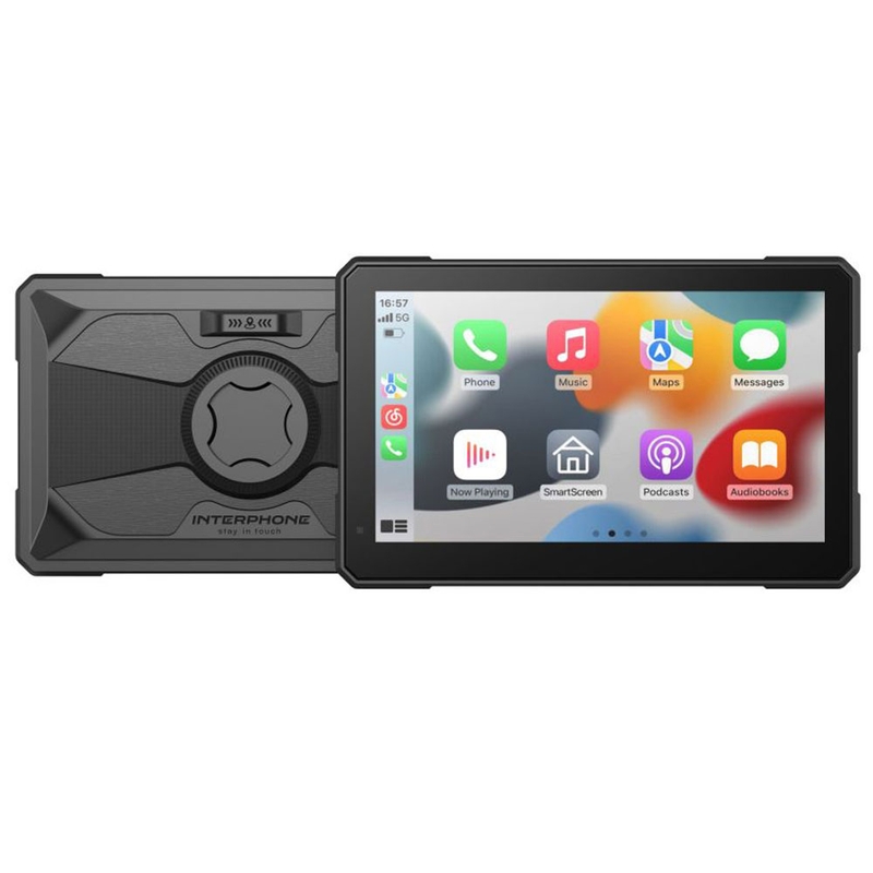Interfon SYNC70 ESSENTIAL cu afișaj Apple CarPlay și Android Auto pentru motociclete