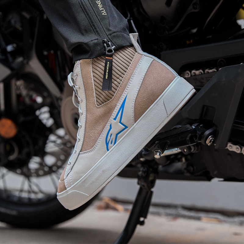 Ghete moto Alpinestars Stella Stated Podium pentru femei, alb-gri deschis