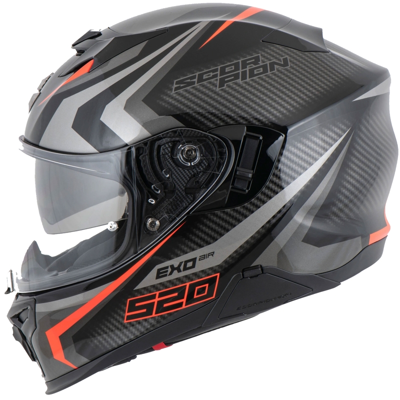 Cască integrală pentru motociclete Scorpion EXO-520 EVO AIR TERRA negru-argintiu-roșu lichidare