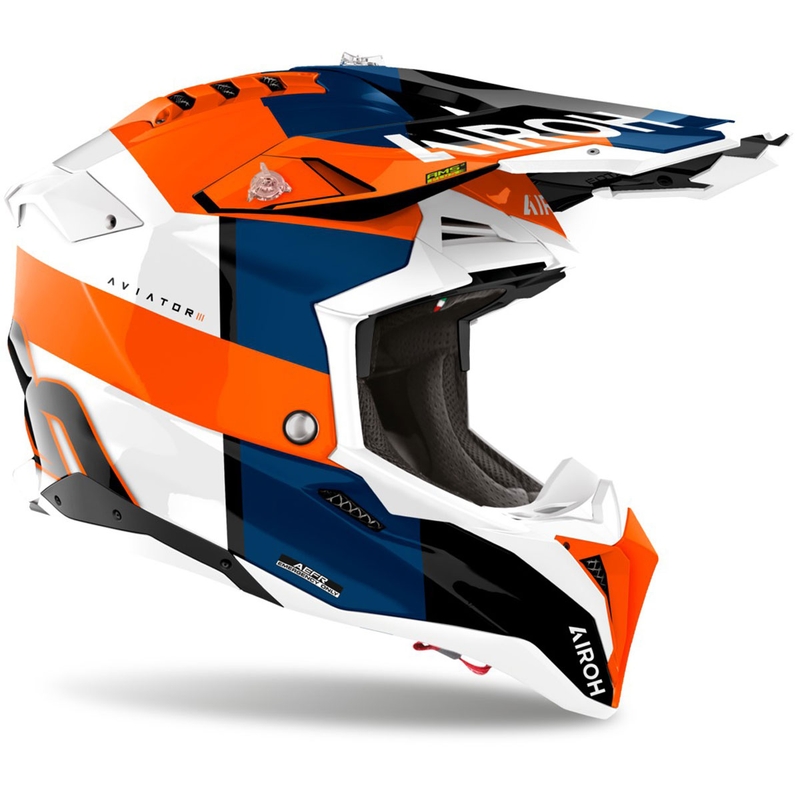 Cască motocross Airoh Aviator 3 Monarch portocaliu lucios
