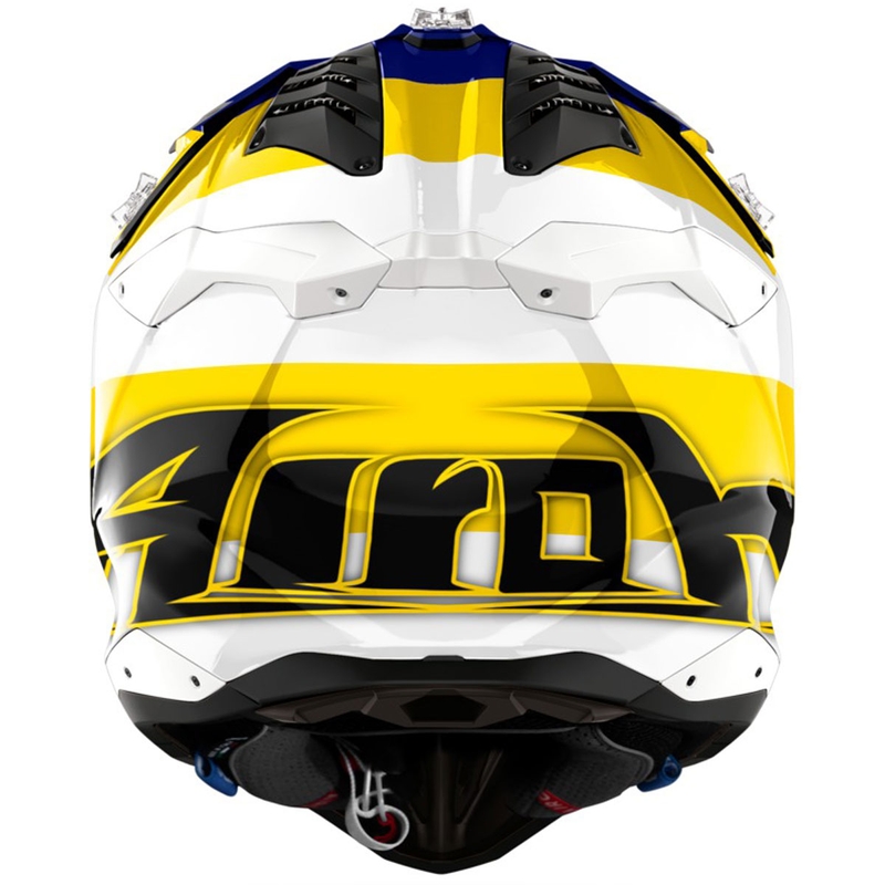Cască motocross Airoh Aviator 3 Monarch albastru-galben lucioasă