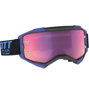 Ochelari motocross Scott Fury CH negru-albastru cu plexiglas violet oglindit