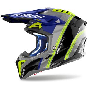 Cască motocross Airoh Aviator 3 Hima albastră lucioasă