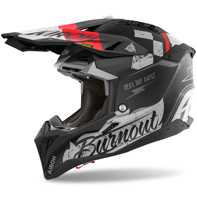 Cască motocross Airoh Aviator 3 Burnout, neagră mată