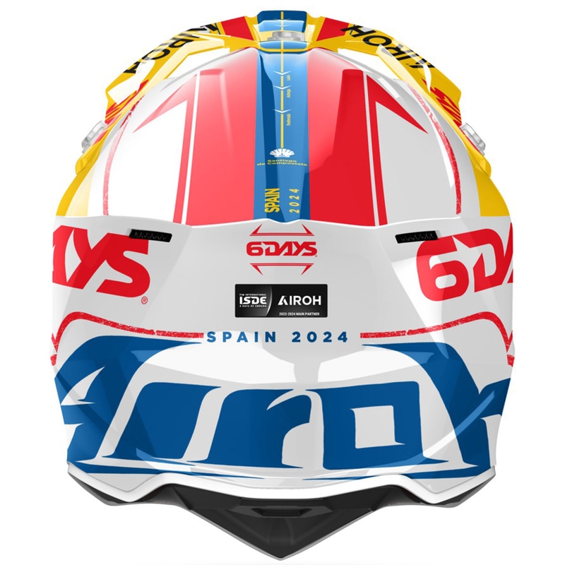 Cască motocross Airoh Wraaap Six Days Spain lucioasă multicoloră