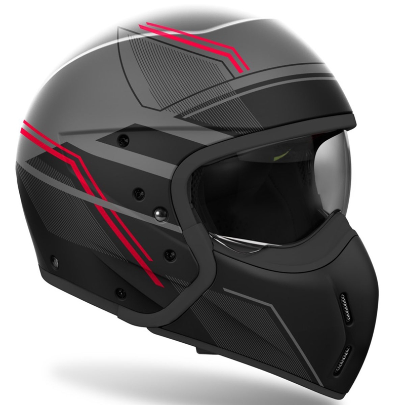 Cască modulară de motocicletă Airoh J110 Slim roșu mat