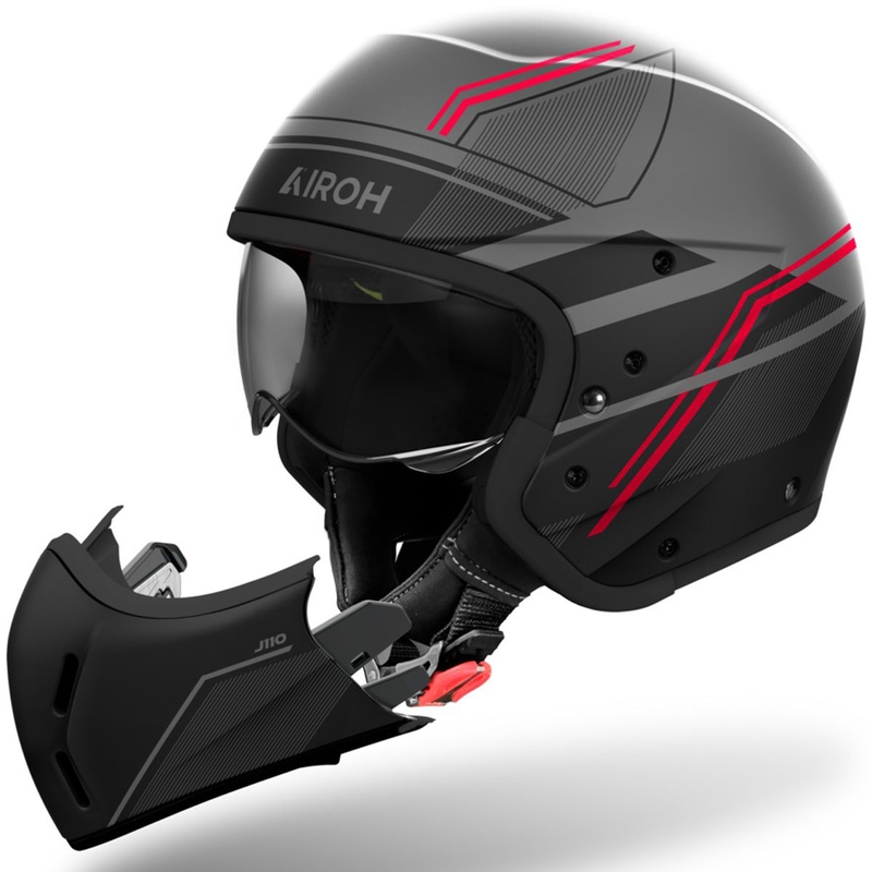 Cască modulară de motocicletă Airoh J110 Slim roșu mat