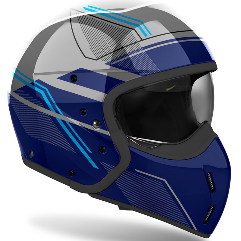 Cască modulară de motocicletă Airoh J110 Slim albastru lucios