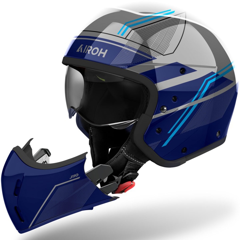 Cască modulară de motocicletă Airoh J110 Slim albastru lucios