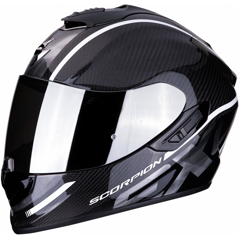 Cască integrală Scorpion EXO-1400 Carbon Air Grand negru și alb lichidare