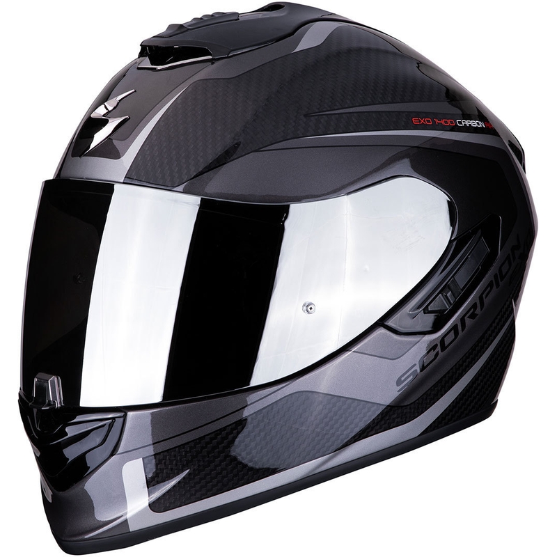 Cască integrală Scorpion EXO-1400 Carbon Air Esprit negru-argintiu lichidare