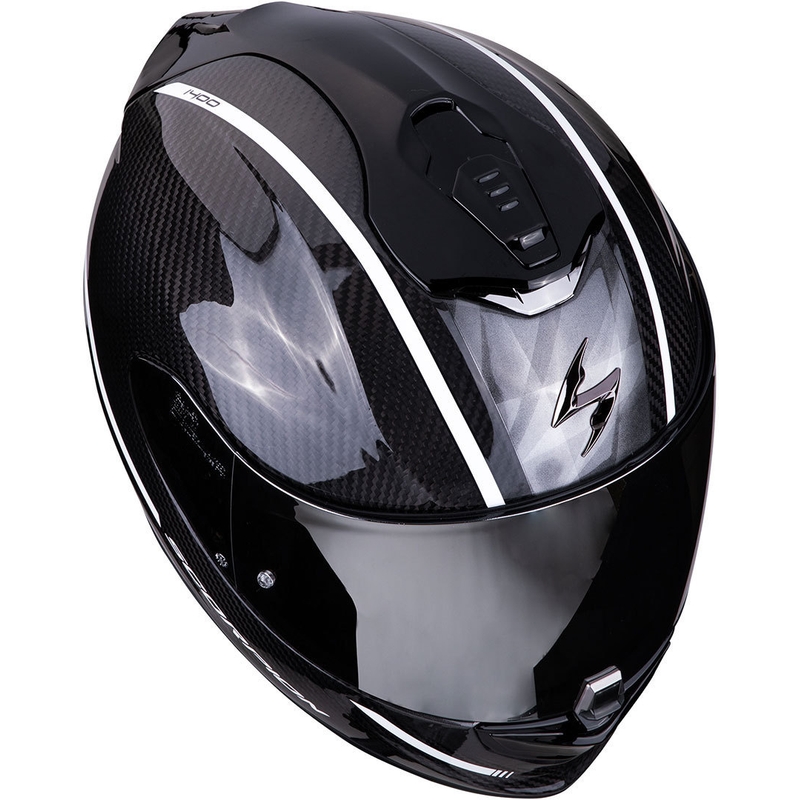 Cască integrală Scorpion EXO-1400 Carbon Air Grand negru și alb lichidare