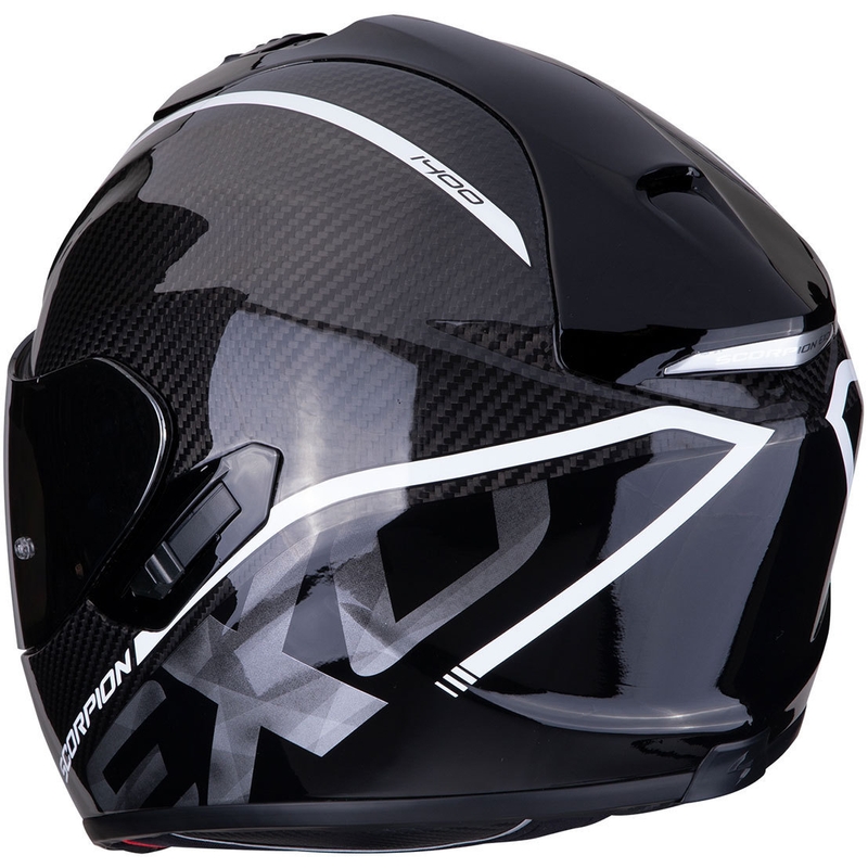 Cască integrală Scorpion EXO-1400 Carbon Air Grand negru și alb lichidare
