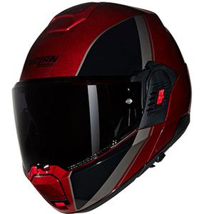 Cască de motocicletă pliabilă Nolan N120-1 Verniciatura Speciale N-COM 344 negru-roșu