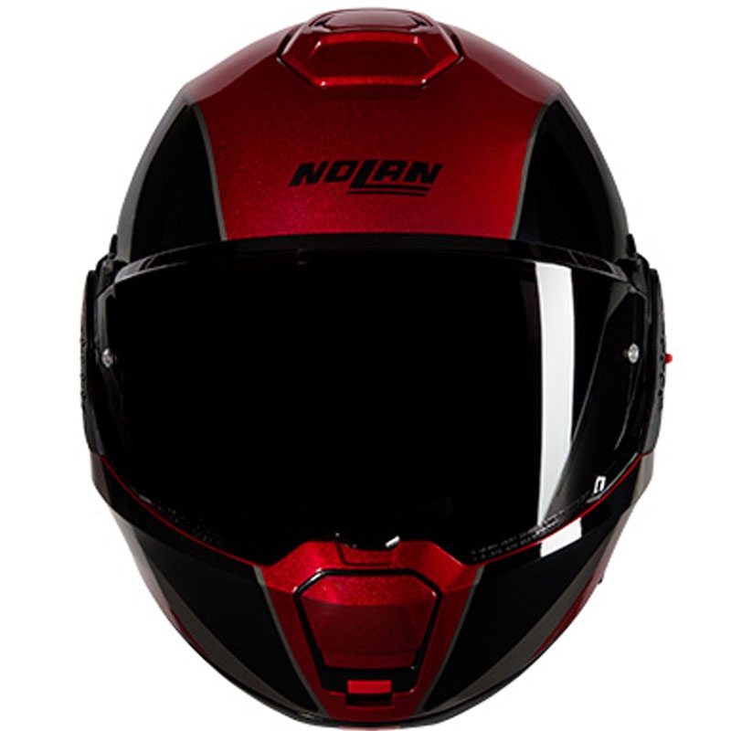 Cască de motocicletă pliabilă Nolan N120-1 Verniciatura Speciale N-COM 344 negru-roșu