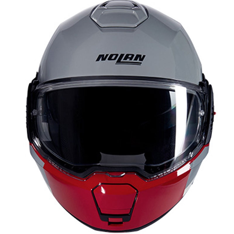 Cască de motocicletă pliabilă Nolan N120-1 Grafo N-COM 349 gri-alb-roșu