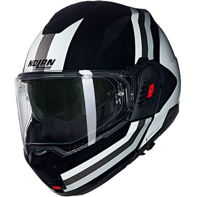 Cască de motocicletă pliabilă Nolan N120-1 Lineo N-COM 348 negru-alb-argintiu