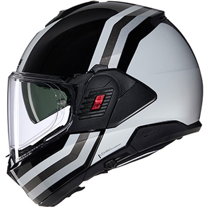 Cască de motocicletă pliabilă Nolan N120-1 Lineo N-COM 348 negru-alb-argintiu
