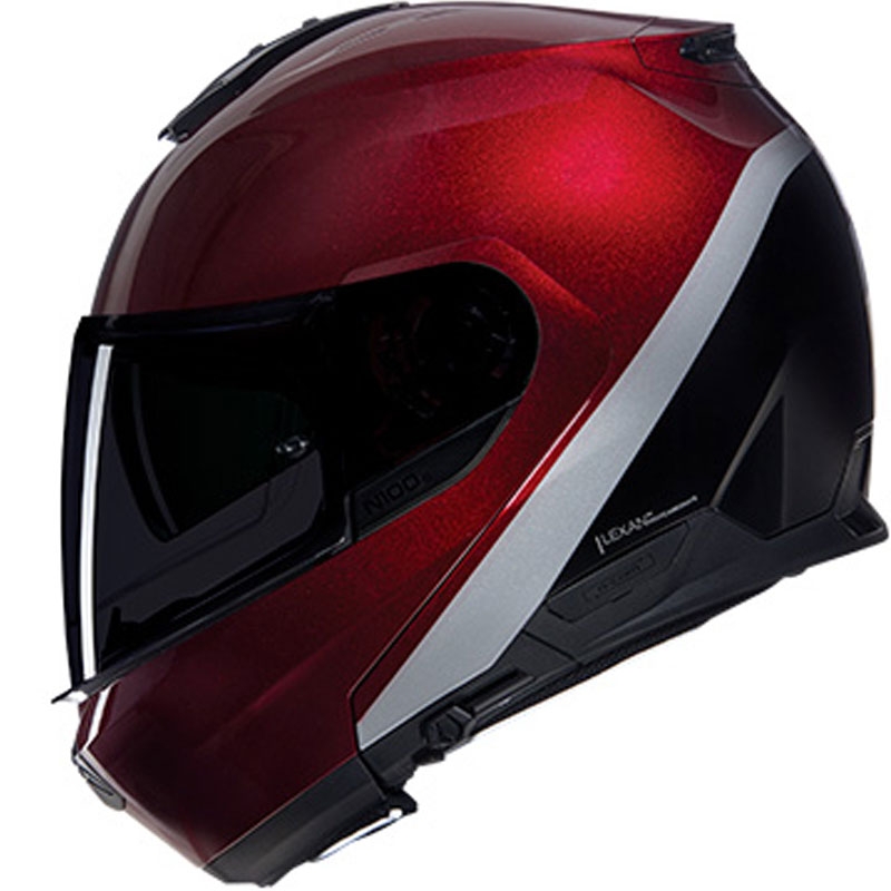 Cască de motocicletă pliabilă Nolan N100-6 Verniciatura Speciale N-COM 341 roșu-negru