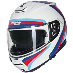 Cască de motocicletă pliabilă Nolan N100-6 Assoluto N-COM 347 alb-roșu-albastru
