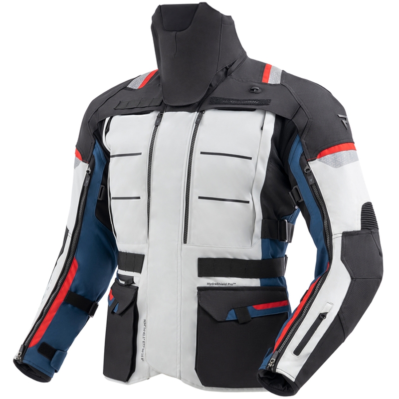 Geacă motociclistă Rebelhorn Cubby V albastru-gri-roșu