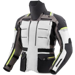Geacă de motocicletă Rebelhorn Cubby V negru-gri-galben fluo