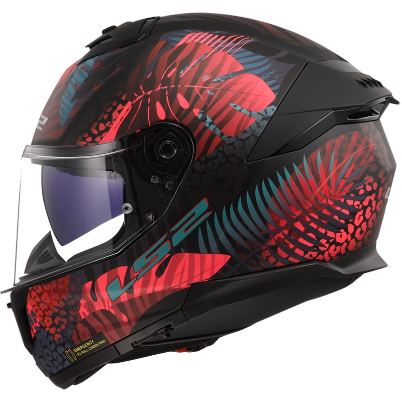 Cască de motocicletă integrală LS2 FF808 Stream II Jungle negru-roz-albastru