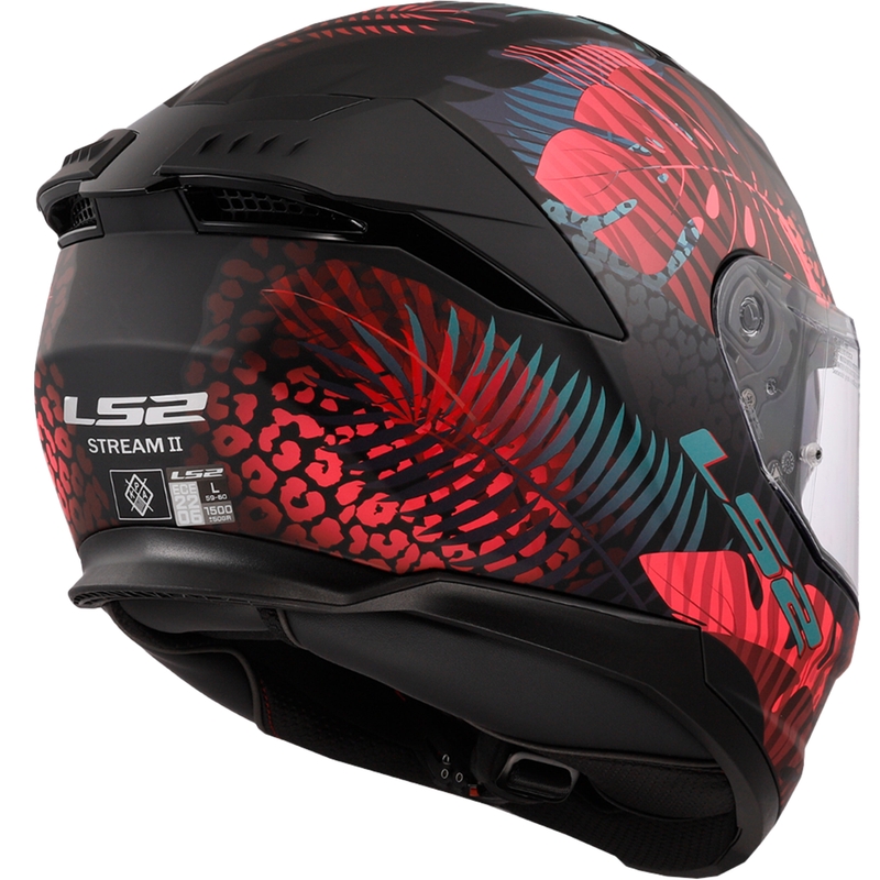 Cască de motocicletă integrală LS2 FF808 Stream II Jungle negru-roz-albastru