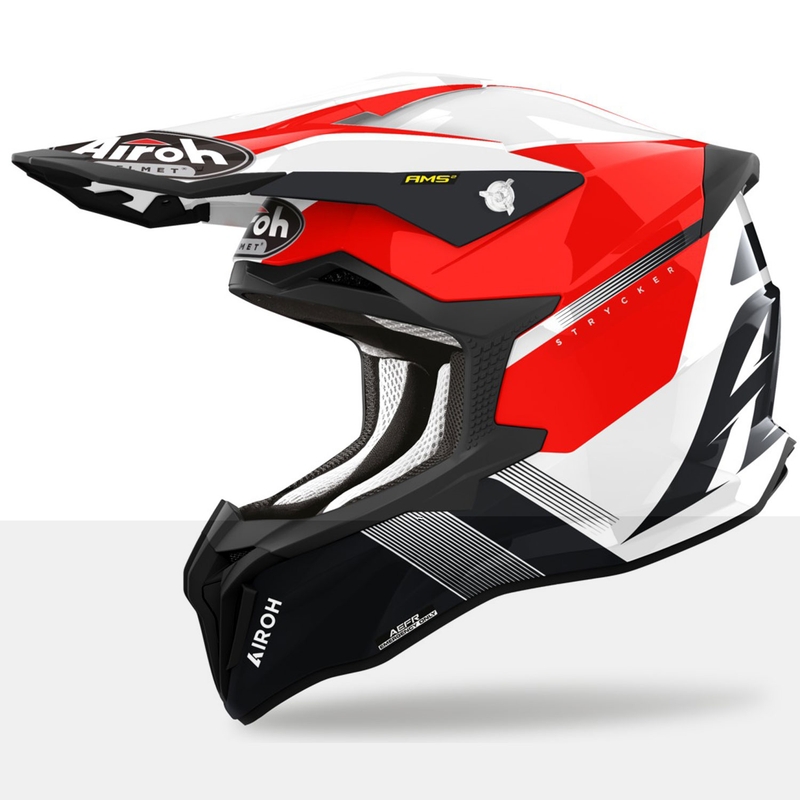 Cască motocross Airoh Strycker Blazer roșie - vânzare - calitate a II-a - II. calitate - II. calitate