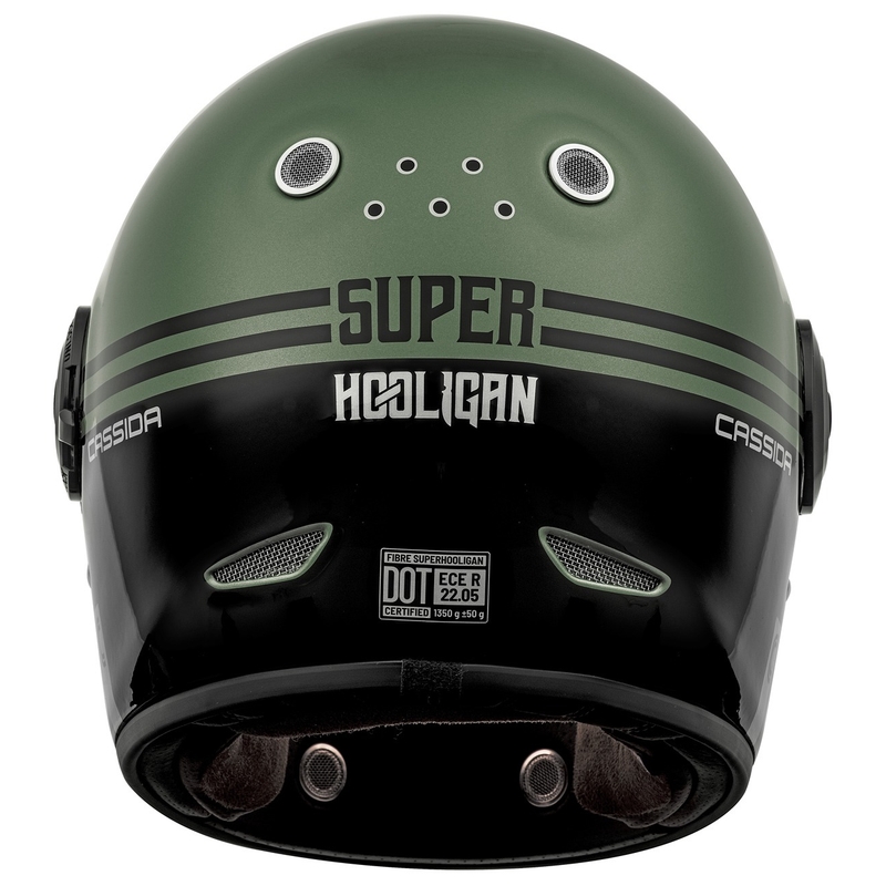 Cască integrală pentru motocicletă Cassida Fibre Super Hooligan negru-verde - calitate II
