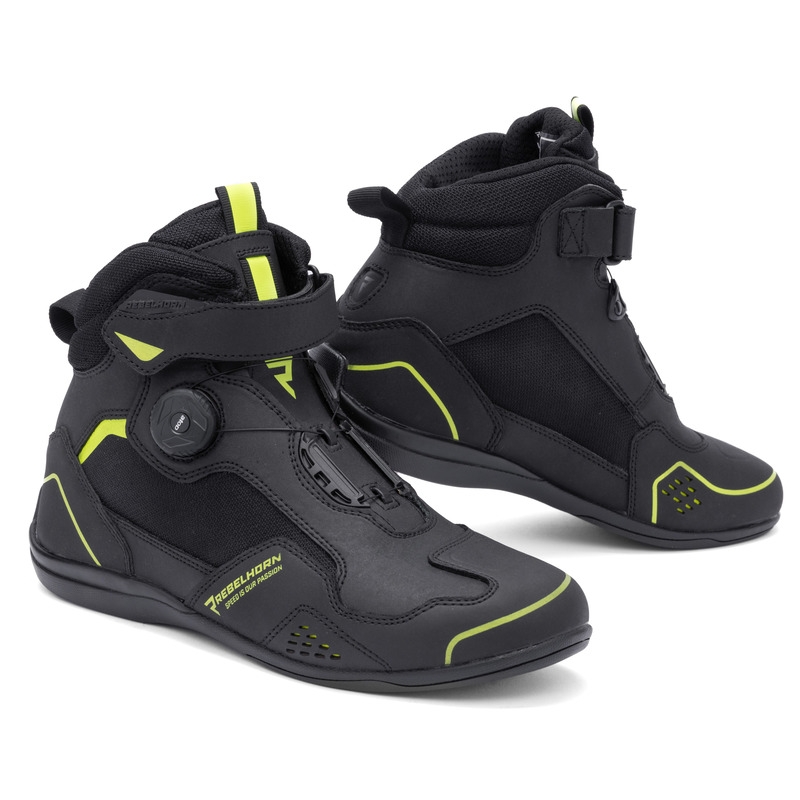 Ghete motociclete Rebelhorn Spark II negru-galben fluo - calitate a doua - II. calitate 