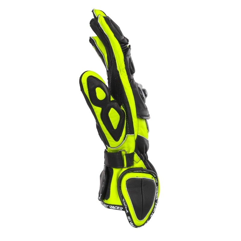 Mănuși de motocicletă Street Racer Virus 2 negru-galben fluo - calitatea a II-a - II. calitate 
